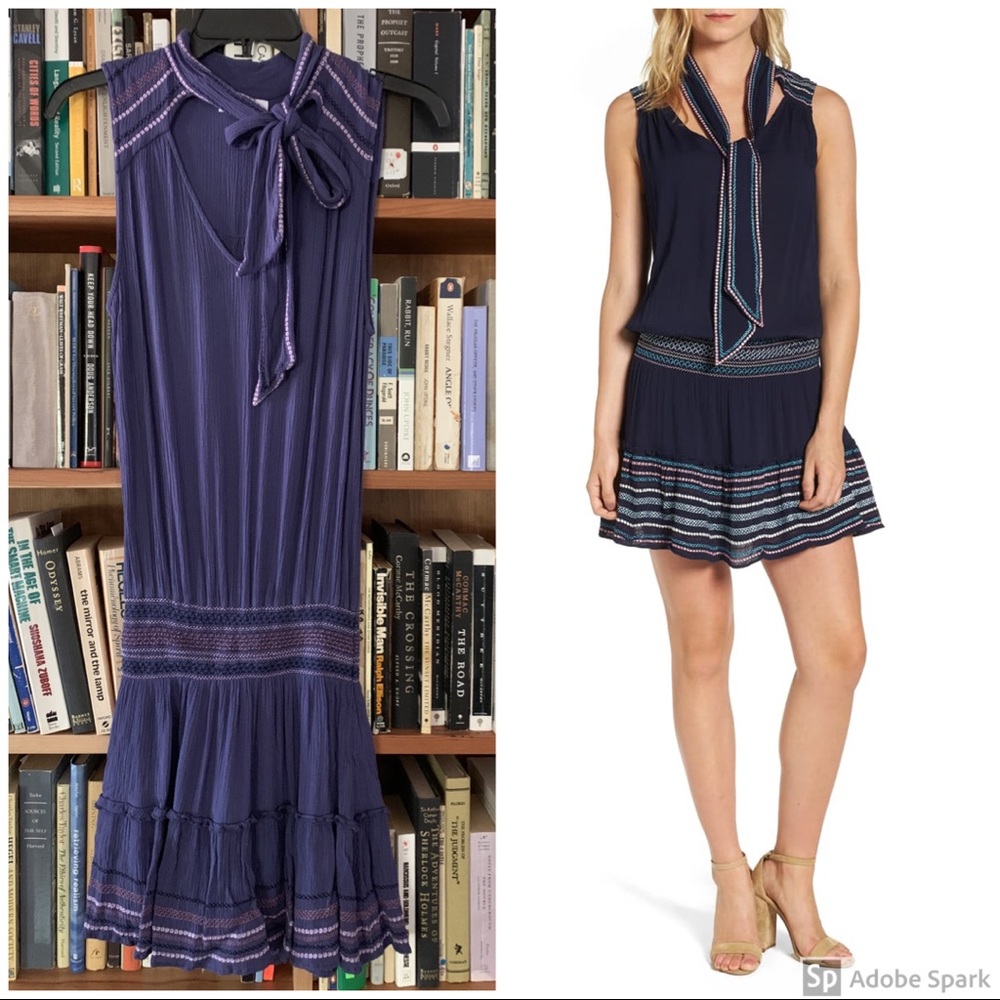 Parker Drew embroidered drop waist dress